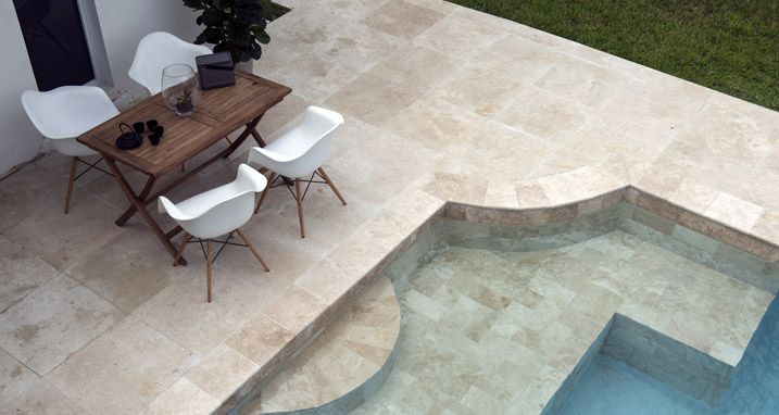 24x24 Ivory Travertine Pavers Home