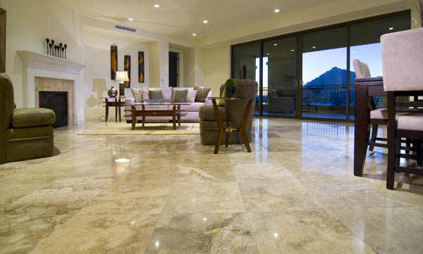 polished travertine tile1